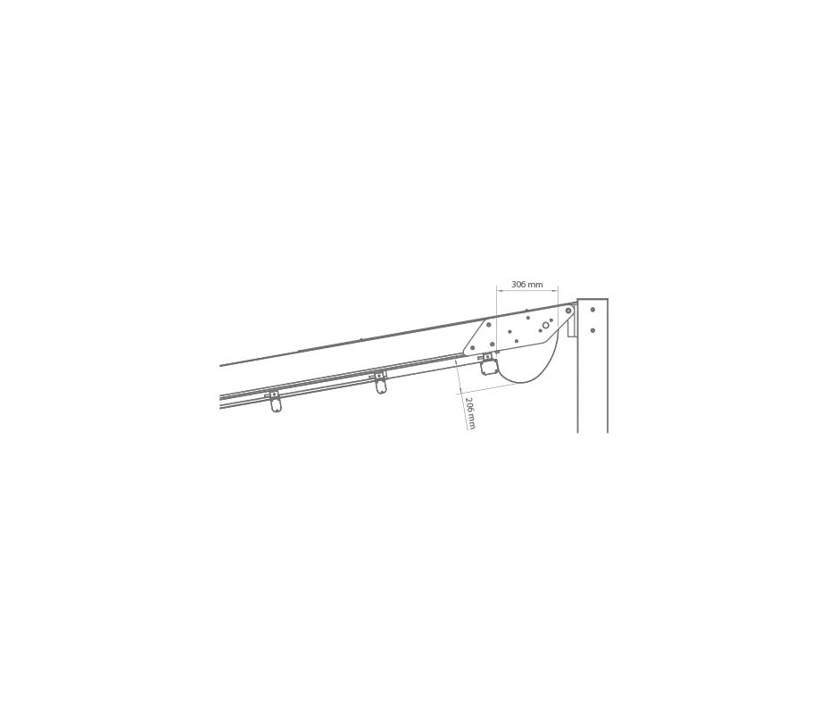 Pergola Solid bīdāmā jumta vadotnes šķērsgriezums