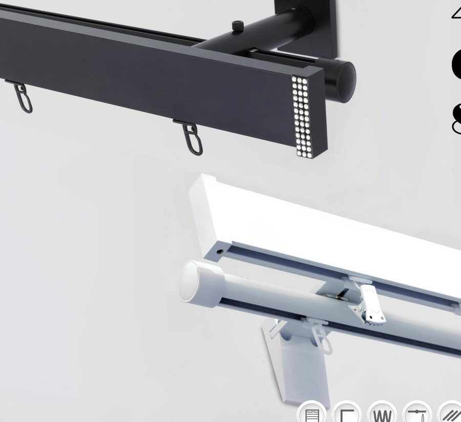 ZEGAR Modern 40, 60, 80 karnīzes — profils 40–80 mm